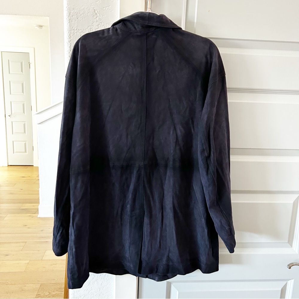 NWT Free People Annalise Suede Shirt Jacket Navy - Picture 5 of 5